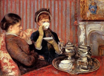 お茶の母親の子供たち メアリー・カサット Oil Paintings